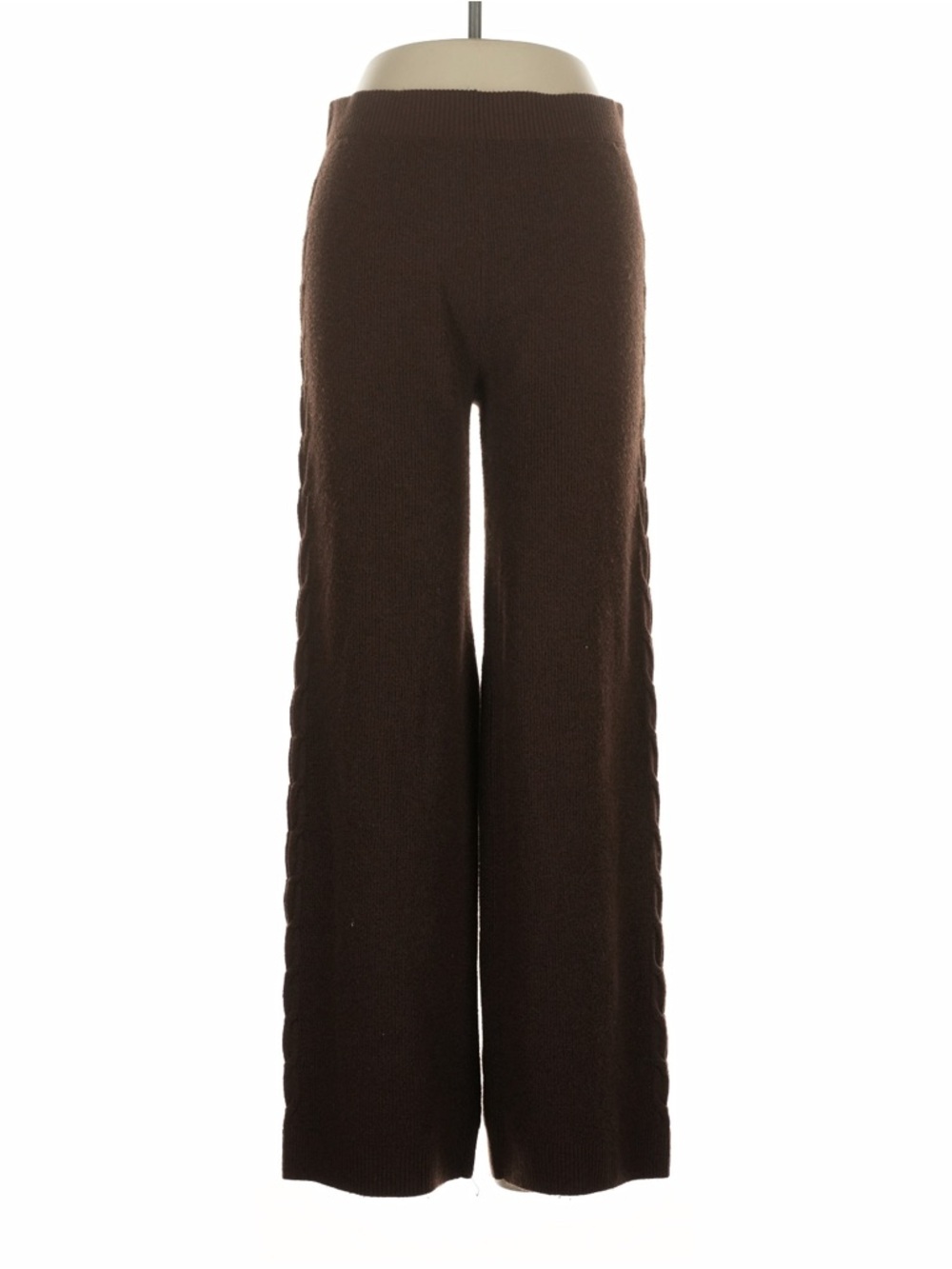 AUDEN womens knit sweater lounge pants in brown size small cableknit detail cozy